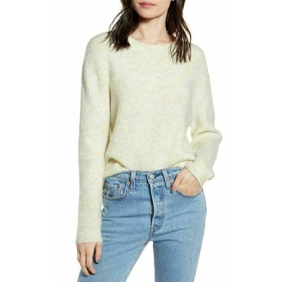 BP. Women's Marl Crewneck Long Sleeve Pullover Sweater Ivory Multicolor MSRP $59 - Picture 1 of 4